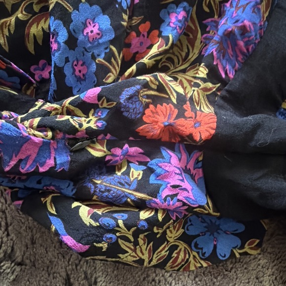 Anthropilogie ETT:TWA Jumpsuit Size 4P Black Blue Floral Scarf Boho - Picture 14 of 14